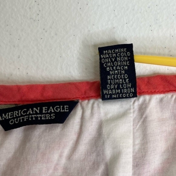 American Eagle Outfitters AEO Floral Lined Front Tie Coral Skirt Pockets Women 4 - Picture 10 of 13